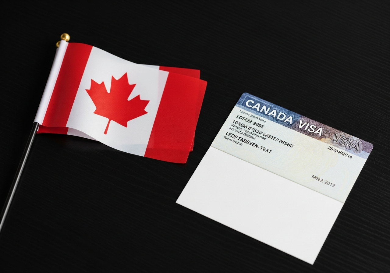 Documentos e bandeira do Canadá para assessoria de visto canadense